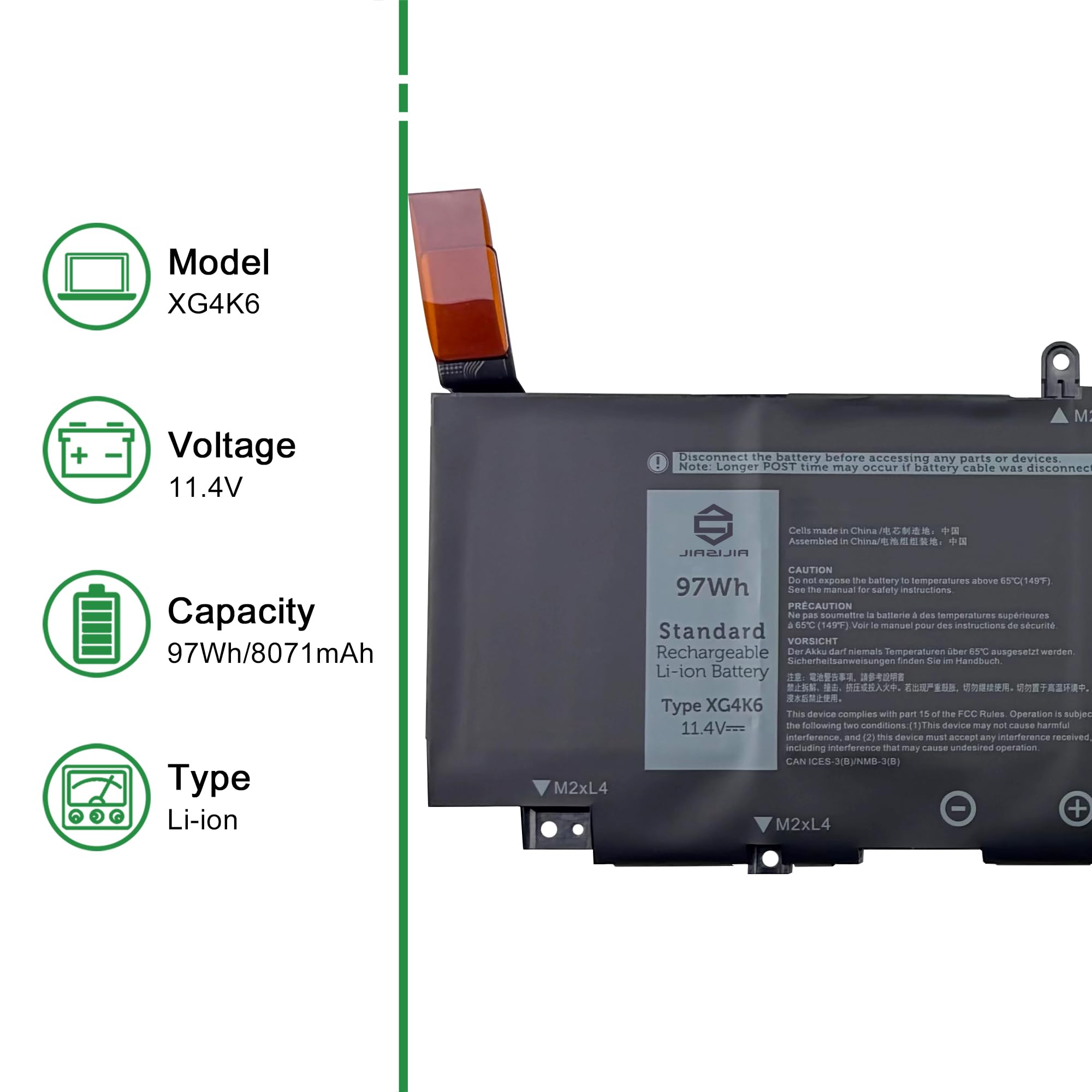 Amazon.com: JIAZIJIA XG4K6 CPX-F8CPG Laptop Battery Replacement
